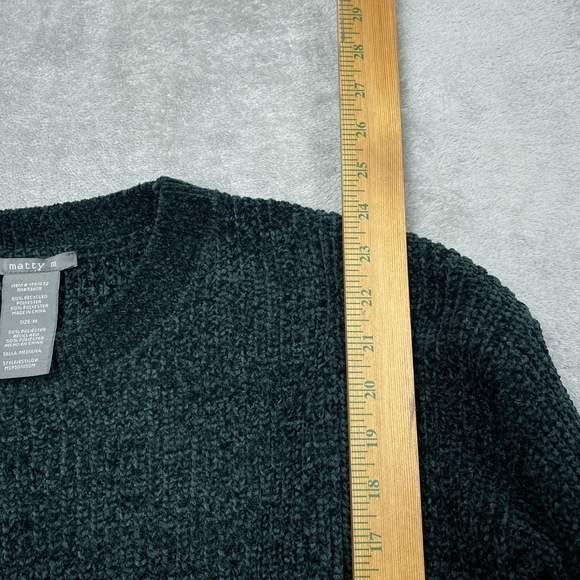 Matty M Women's M Pullover Sweater Green Polyester d1419 - Picture 3 of 7